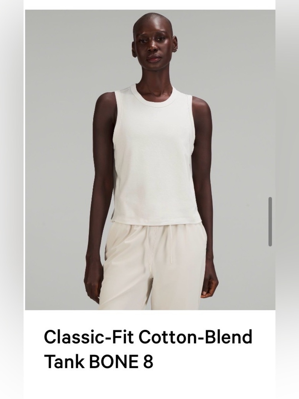 Lululemon Classic-Fit Bone Cotton-Blend Tank Top